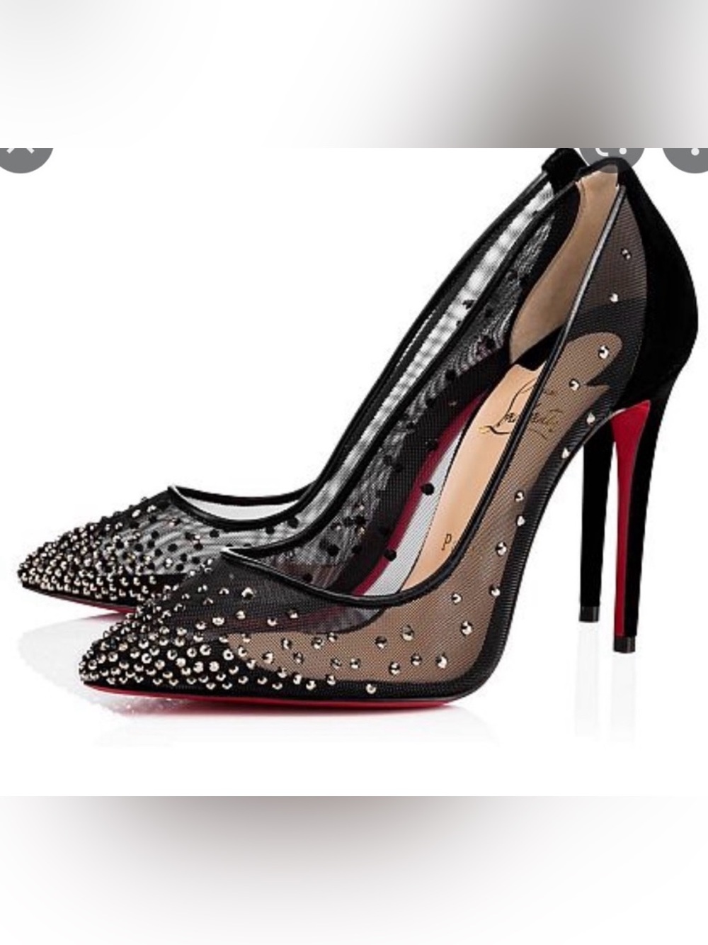 Christian Louboutin Follies Strass Mesh pumps